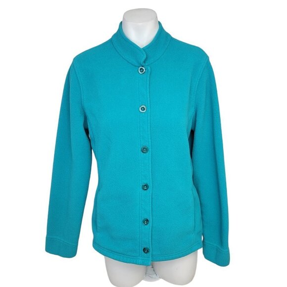 L.L Bean Fleece Button  Up Size Medium - Picture 1 of 6